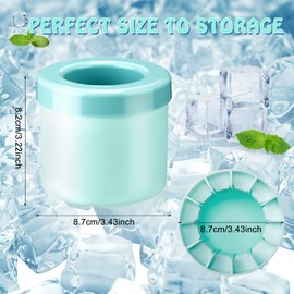 Mumufy Cylinder Silicone Decompress Ice Cube Molds Trays Lattice, Holds to 60 Ice Cubes, 3D Ice Maker Cup Press Type Easy Release Cup(Blue, White Gray,4 Pcs)