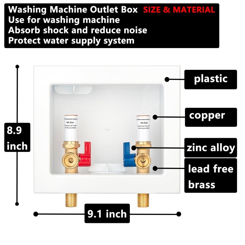 (1 Pack) Lidertik Washing Machine Outlet Box Thread or Sweat