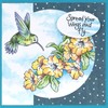Stampendous Cling Stamp-Hummingbird Vine, Grey