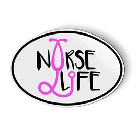 Nurse Life Oval - Magnet - Car Fridge Locker - 3"