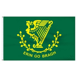 Erin Go Bragh Flag 3x5 Irish Pride Ireland St. Patrick's Day St Paddy's Day Harp, Premium quality, Heavy duty, fade resistant, Flag/banner