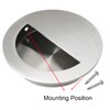 FMHXG 2pcs Recessed Embedded Door Handle 70mm Stainless Steel Round