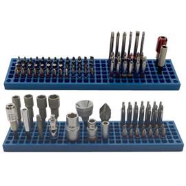 FREE ZONE - Bit Organizer Set (Blue) | 158 Hole Bit Storage | 1/4 Inch Hex Bit & Drive Bit Adapter Storage | Screwdriver Bit Organizer | Toolbox Organizer | Tools are Not Included