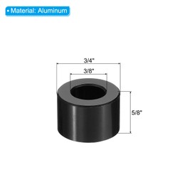 PATIKIL M10 Aluminum Spacers, 5 Pcs Metal Spacer Aluminum M10 x 3/4" OD x 5/8" L Aluminum Spacer Screw Standoff Round for 3/8" or M10 Screw Bolts