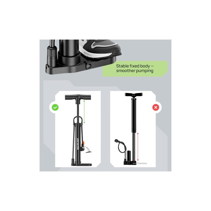 Advanced Bike Pump with Dual Presta and Schrader Valves