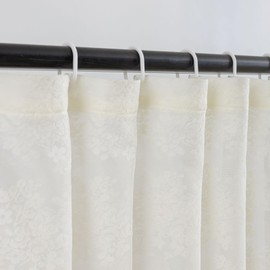 TUDECO Extra Long Shower Curtain 84 Length - Rustic Floral Lace Beige Shower Curtain for Bathroom, Scalloped Edges Natural 84 Inch Shower Curtain with Attached Valance, 72 x 84 Inch, Light Beige