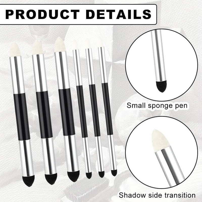 6Pcs Blending Stumps Sponge Pen Double Headed Oil Pastels Blending