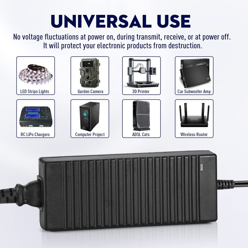 Facmogu 24V 6A Power Adapter AC 100-220V to DC 144W