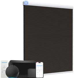 MYshade Motorized Cellular Shades - Smart Blinds Compatible with Alexa/Google Home/SmartThings, 100% Blackout Rechargeable Cordless Honeycomb Blinds, Custom-Size Auto Shades for Windows (Taupe)