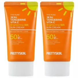 Pretty Skin 프리티스킨 비타C 브라이트닝 선크림 50ml 2개 기능성 썬크림 자외선차단제 Pritiskin Vita C Brightening Sunscreen 50ml 2-Pack Functional Sunscreen UV Protection [[AA1] Vita C Sunscreen 50ml 2 pieces]