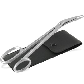 Long Nail Scissors Toenail Scissors for Seniors Made of Stainless Steel - Nail Cutter Scissors with Micro Teeth in Case as Foot Care Set - An Alternative for Nail Clippers