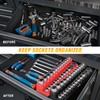 GOOACC 1/4" Magnetic Socket Organizer Set, 2-Piece Metric & SAE