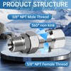 3/8” NPT Pressure Washer Swivel Fitting, Anti-Twist Connector, 360° Kink-Free