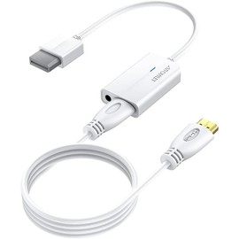 AUTOUTLET Wii to HDMI Converter 1080P with 6ft High Speed HDMI Cable Wii2 HDMI Adapter with Blue Indicator, Output Video&Audio with 3.5mm Jack Audio Compatible with Full HD Devices Accessories Plug