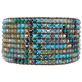 Joop Joop - Pulsera de abalorio de Bohemio Hecha a Mano con Apertura Deslizante Azul