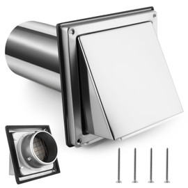 WENHUALI 4" Dryer Vent Cover Outside with Screen, Detachable Pipe