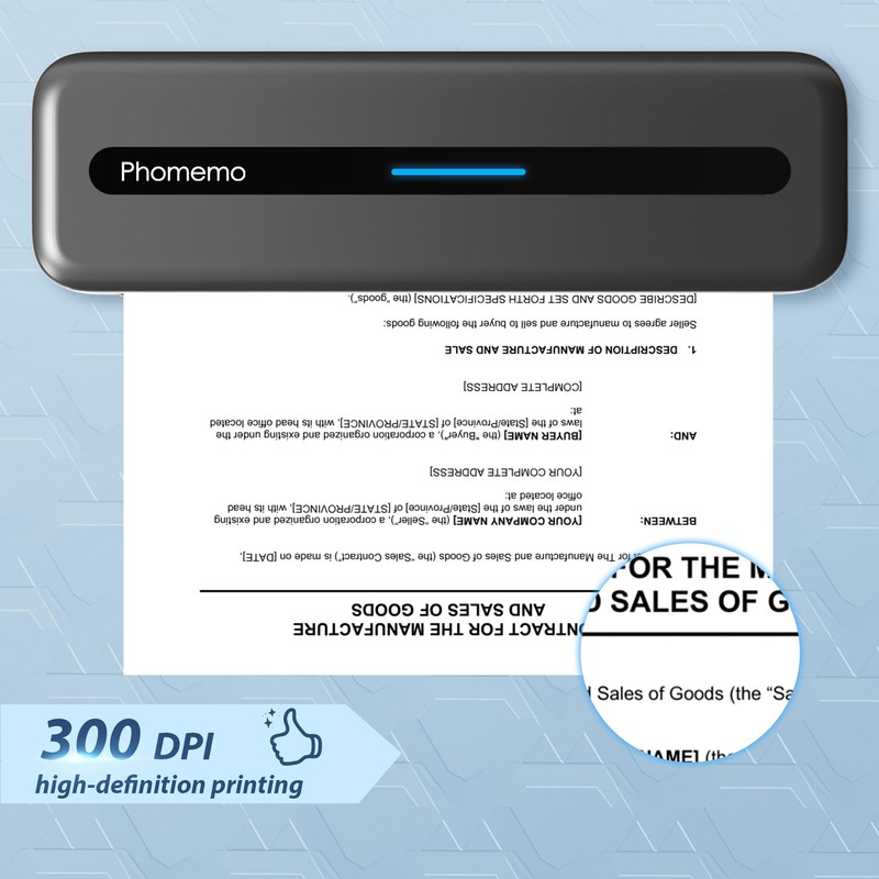 Phomemo Portable Thermal Printer, M832 Inkless Portable Printers Wireless for