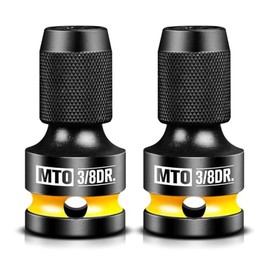 MTO 3/8-Inch Square Drive to 1/4-Inch Hex Socket Adapter, 2PCS Quick Release Impact Bit Holder, for Impact Wrench Ratchet, CR-MO