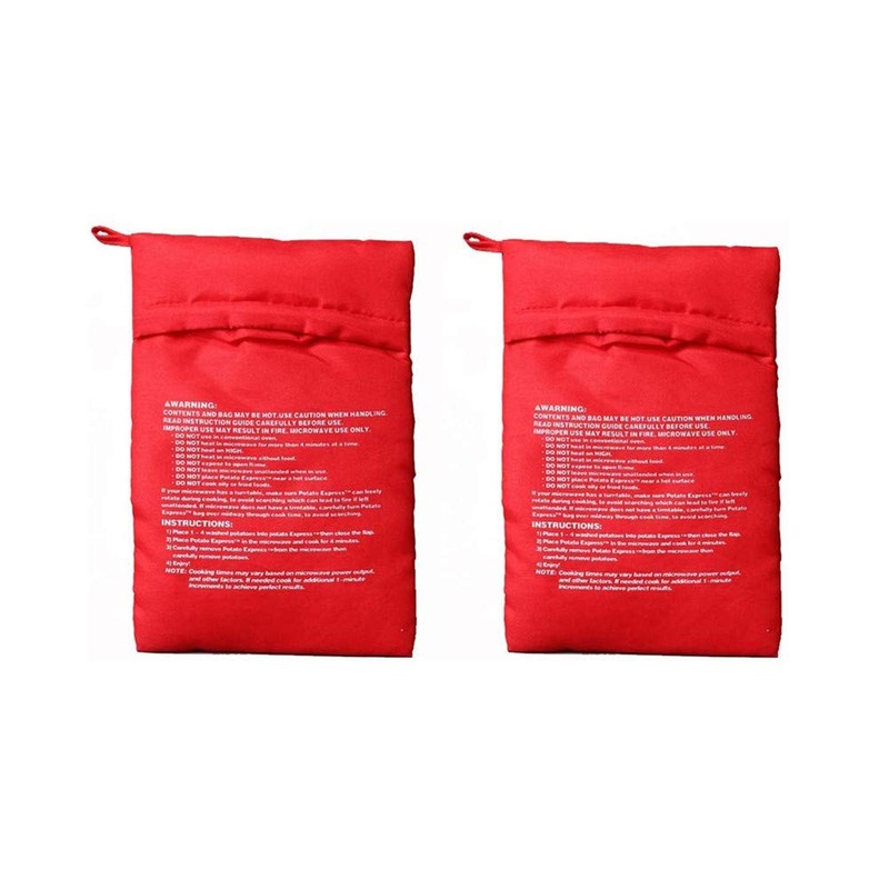 Microwave Potato Bag, 2 Pack Reusable Microwave Cooker Bag Baking