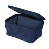 WENKO Anela Bathroom Basket with Lid Dark Blue