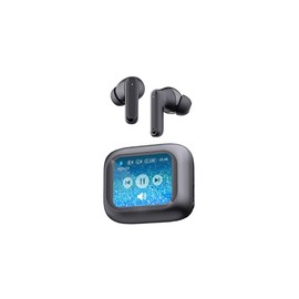 Select Sound SSPLAY Audífonos TWS Inalámbricos con Pantalla de Control Táctil, Cancelación Activa de Ruido, Ecualizador, Manos Libres, Carga rápida y Audio Espacial (Negro)