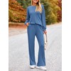 PRETTYGARDEN Womens 2025 Casual Lounge Sets Long Sleeve Tops Wide