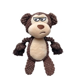 YUREMEEY Squeaky Dog Toy, Plush Puppy Toy, Cuddly Toy, Tug of War Plush Dog Toy, Interactive Toy with Crinkle Paper, for Puppies, Small, Medium Dogs, Monkey