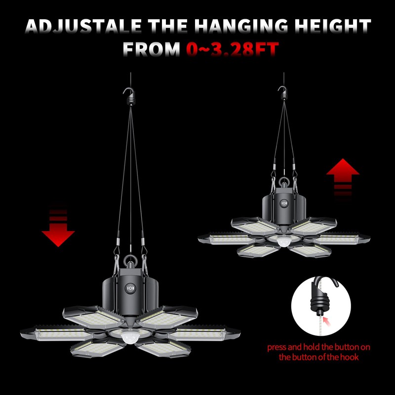 Plug in Garage Light with Motion Sensor - Ultra Bright