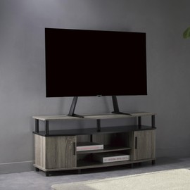 COMPAQ Universal TV Stand - Minimalist Adjustable Height TV Stand for 32-70 Inch Flat TVs up to 110lbs - Low Profile, Slim and Strength Tested