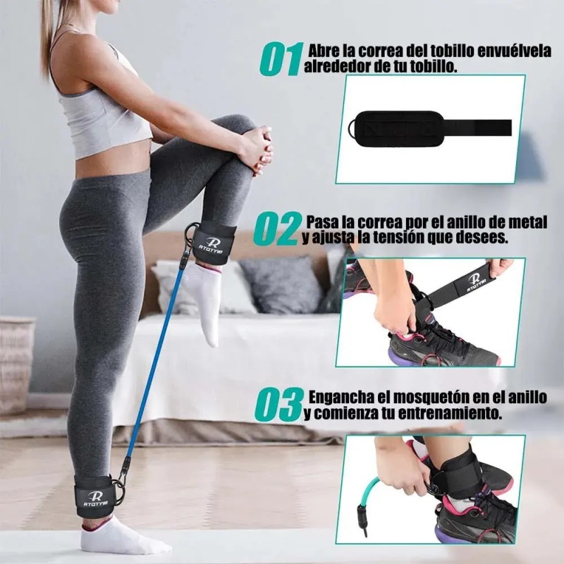 Bandas De Resistencia Ejercicio Glúteos 8pzs Yoga Pilates