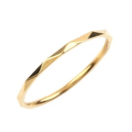 Cream Dot Stainless-Steel Ring, Pinky Ring, Hypoallergenic, Women's, Stackable, U.S. Sizes 4-1/8, 5, 6-1/4, 8-1/4, 9-3/8 (Japan Sizes 7, 9, 12, 17, 20), Large Sizes, Multi-Faceted Cut, Adult, Elegant, Simple, Gold, Silver, Pink Gold, Metal