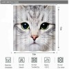 Unbranded Funny-Cat with Big Face Bathroom Shower Curtain Fabric Polyester