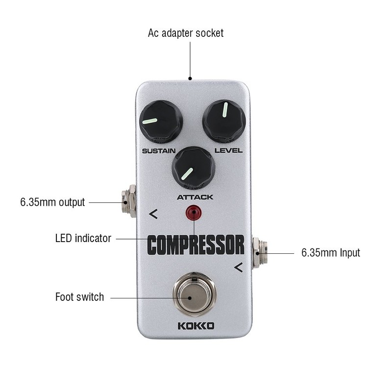 Guitar Effect Pedal, Mini Compressor Sustainer Effect Pedal Instrument Accessory