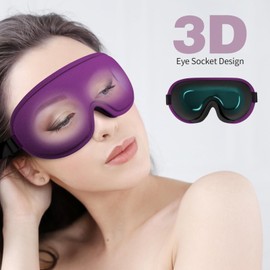100% Blackout Sleep Masks for Women & Men, Supefisher 3D Contoured Sleep Mask, Zero Eye Pressure Eye Mask for Sleeping, Soft and Comfortable, Suitable for Travel, Lunch Breaks, Meditation (Purple)