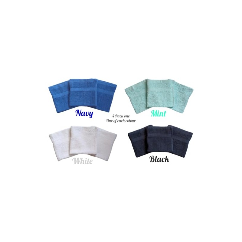 Waddington Face Cloth Flannels Pack Of Four 100 Percent Cotton