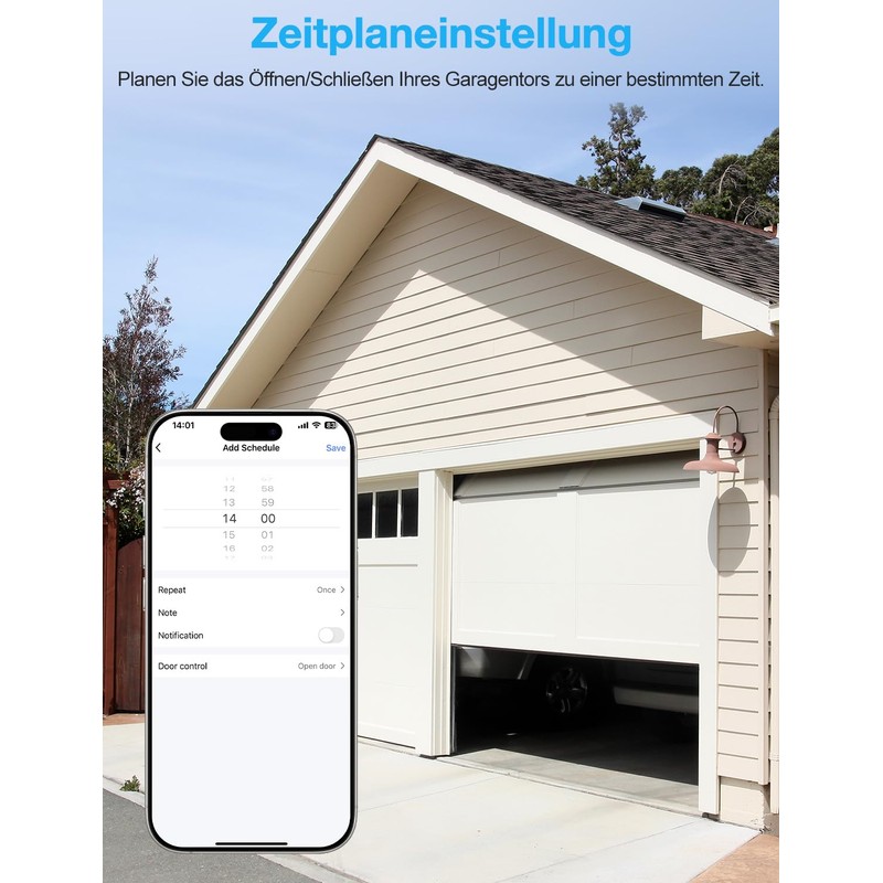 Maxcio Smart WLAN Garage Door Opener, Compatible with Alexa/Google Home,