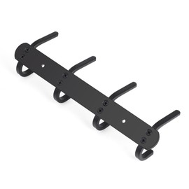 ERWEY Wall Mounted Coat Hook Stainless Steel Wall Hook Towel Rack with 4 Hooks for Hanging Hat, Coat, Towel and Purse, Black