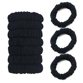 Youxuan 10pcs Polyester Hair Ties and Scrunchies - For Women (Black)