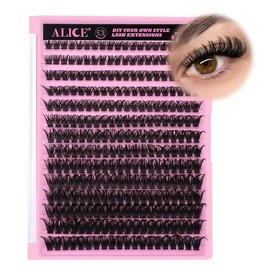 ALICE 280Pcs 위스피 개별 속눈썹 DIY 연장 8-16MM D-컬리 클러스터 80D by ALICE [B18-Natural Kit] 280Pcs Wispy Individual Eyelash DIY Extension 8-16MM D-Curl Cluster 80D by ALICE [B18-Natural Kit]