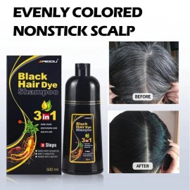 Meidu Black Hair Dye Shampoo Instant 3 in 1 Grey Coverage