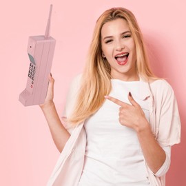 TOTITOM Retro Brick Cell Phone Ornament, Vintage Cellular Phone Model, Old Fashioned Cell Phone Template for Family Decoration Simulation Photographic Ornaments(Pink)