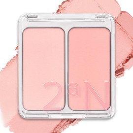 2aN Dual Color Face Blusher, Buildable & Blendable Cheek Color, Powder Blush, Korean Beauty (02 Love, Rosy, 1.5 oz)