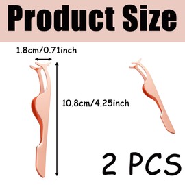 2 PCS False Eyelashes Applicator Tool Lash Curler Extensions Professional Fake Lashes Cosmetic Tool Eyelashes Clip Clip Application Eyebrow Strip Separation Separator Holder Clip (Rose Gold)