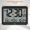 WallarGe Atomic Digital Wall Clock Battery Operated, Self-Setting, Large Display