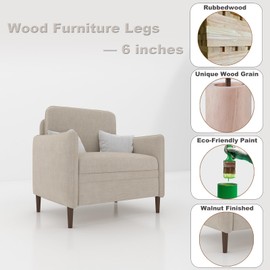 8 Inch Heavy Duty Solid Wood Furniture Legs Set of 4 - Replacement Couch Legs & Risers for Sofa, Table, Cabinet, Bench(Walnut Finished)