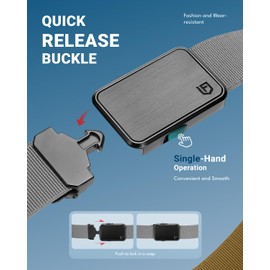 FAIRWIN Belts for Men, Men’s Stretch Nylon Belt with Quick Release Buckle for Jeans Pants Shorts