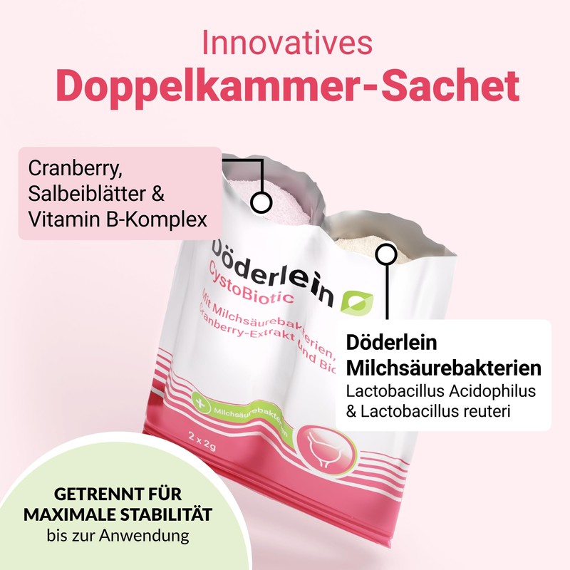 DÖDERLEIN® CystoBiotic with 2 billion lactic acid bacteria & triple