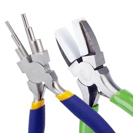 SUNNYCLUE 2pcs Wire Loop Pliers Pliers 6 Ring Multi-functional Pliers Nylon Jaw Pliers Flat Nose Pliers Flat Nose Pliers Flat Pliers Flat Pliers Wire Round Nose Pliers Mini Precision Pliers Jewelry