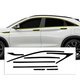 BOGAR TECH DESIGNS Side Window Chrome Delete Overlay Compatible with Infiniti QX55 2022-2025, Gloss Black