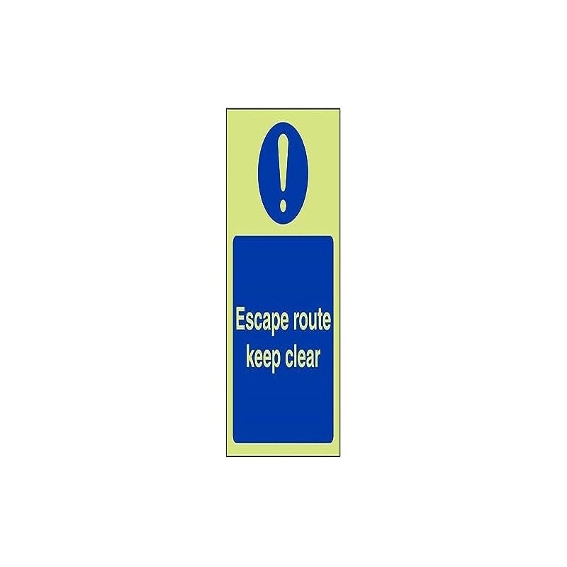 V Safety Glow In The Dark Escape Route Keep Clear